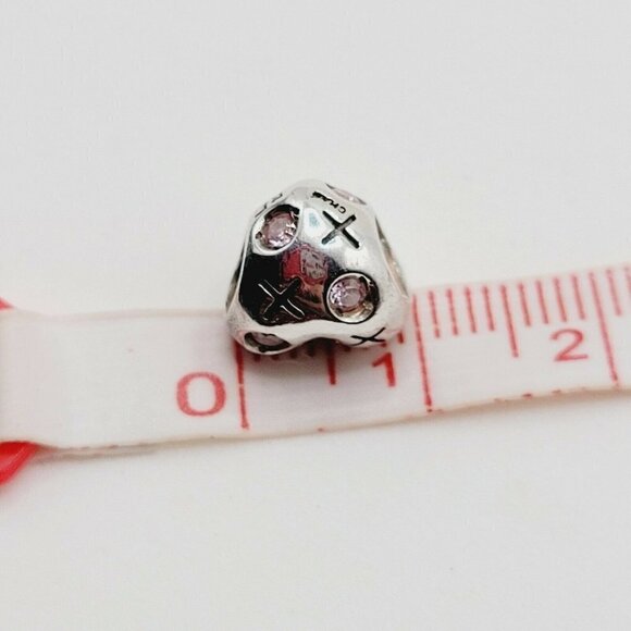 Chamilia Swarovski 2010 Ltd Edition XOXO Heart Charm Bead 925 Sterling Silver - Picture 7 of 8